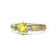 1 - Lucine Signature Three Stone with Side Diamond Engagement Ring 