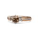 1 - Lucine Signature Three Stone with Side Diamond Engagement Ring 