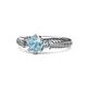 1 - Lucine Signature Three Stone with Side Diamond Engagement Ring 