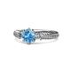 1 - Lucine Signature Three Stone with Side Diamond Engagement Ring 