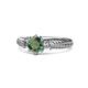 1 - Lucine Signature Three Stone with Side Diamond Engagement Ring 