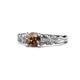1 - Carina Signature Smoky Quartz and Diamond Engagement Ring 
