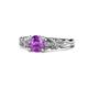 1 - Carina Signature Amethyst and Diamond Engagement Ring 