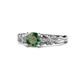 1 - Carina Signature Diamond and Lab Created Alexandrite Engagement Ring 
