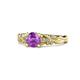 1 - Carina Signature Amethyst and Diamond Engagement Ring 