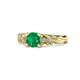 1 - Carina Signature Emerald and Diamond Engagement Ring 