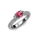 3 - Anora Signature Rhodolite Garnet and Diamond Engagement Ring 