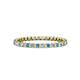 1 - Clarissa 2.00 mm Princess Cut Blue Topaz and Diamond Eternity Band 