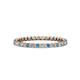 1 - Clarissa 2.00 mm Princess Cut Blue Topaz and Diamond Eternity Band 