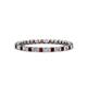 1 - Clarissa 2.00 mm Princess Cut Red Garnet and Diamond Eternity Band 
