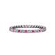 1 - Clarissa 2.00 mm Princess Cut Pink Sapphire and Diamond Eternity Band 