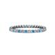1 - Clarissa 2.00 mm Princess Cut Blue Topaz and Diamond Eternity Band 