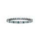 1 - Clarissa 2.00 mm Princess Cut London Blue Topaz and Diamond Eternity Band 