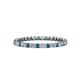 1 - Clarissa 2.00 mm Princess Cut Blue and White Diamond Eternity Band 