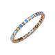 3 - Clarissa 2.00 mm Princess Cut Blue Topaz and Diamond Eternity Band 