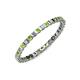 3 - Clarissa 2.00 mm Princess Cut Peridot and Diamond Eternity Band 