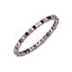 3 - Clarissa 2.00 mm Princess Cut Red Garnet and Diamond Eternity Band 