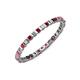 3 - Clarissa 2.00 mm Princess Cut Ruby and Diamond Eternity Band 