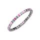 3 - Clarissa 2.00 mm Princess Cut Pink Sapphire and Diamond Eternity Band 