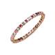 3 - Clarissa 2.00 mm Princess Cut Rhodolite Garnet and Diamond Eternity Band 