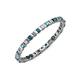 3 - Clarissa 2.00 mm Princess Cut London Blue Topaz and Diamond Eternity Band 