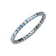 3 - Clarissa 2.00 mm Princess Cut Blue Topaz and Diamond Eternity Band 