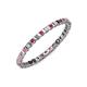3 - Clarissa 2.00 mm Princess Cut Rhodolite Garnet and Diamond Eternity Band 