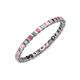 3 - Clarissa 2.00 mm Princess Cut Pink Tourmaline and Diamond Eternity Band 
