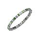 3 - Clarissa 2.00 mm Princess Cut Green Garnet and Diamond Eternity Band 