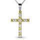 1 - Aja Yellow Sapphire and Diamond Cross Pendant 