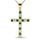 1 - Aja Green Garnet and Diamond Cross Pendant 
