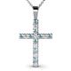 1 - Aja Aquamarine and Diamond Cross Pendant 
