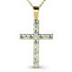 1 - Aja Aquamarine and Diamond Cross Pendant 