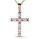 1 - Aja Pink Tourmaline and Diamond Cross Pendant 