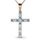1 - Aja Blue Topaz and Diamond Cross Pendant 