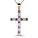 1 - Aja Iolite and Diamond Cross Pendant 