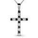 1 - Aja Treated Black and White Diamond Cross Pendant 