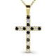 1 - Aja Treated Black and White Diamond Cross Pendant 