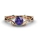 1 - Trissie Iolite Floral Solitaire Engagement Ring 