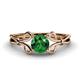 1 - Trissie Emerald Floral Solitaire Engagement Ring 
