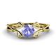 1 - Trissie Tanzanite Floral Solitaire Engagement Ring 