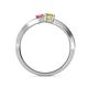 5 - Olena Pink Tourmaline and Yellow Sapphire with Side Diamonds Bypass Ring 