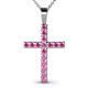 1 - Aja Pink Sapphire Cross Pendant 