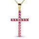 1 - Aja Pink Sapphire Cross Pendant 