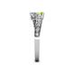 4 - Olena Peridot and Diamond with Side Diamonds Bypass Ring 