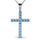 1 - Aja Blue Topaz Cross Pendant 