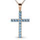 1 - Aja Blue Topaz Cross Pendant 
