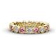 1 - Arria 3.00 mm Pink Tourmaline and Diamond Eternity Band 