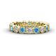 1 - Arria 3.00 mm Blue Topaz and Diamond Eternity Band 
