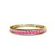 1 - Aqilia 2.00 mm Princess Cut Pink Tourmaline 13 Stone Wedding Band 